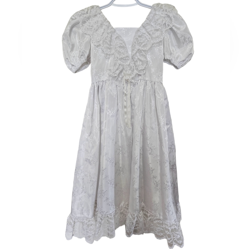 Girl's First Communion or Flower Girl White Dress - Veil included